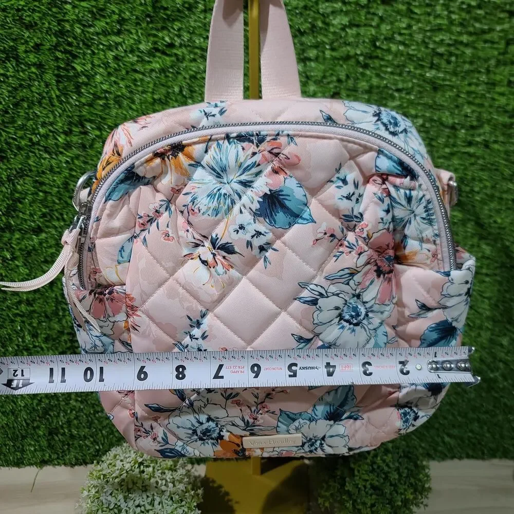 Vera Bradley Convertible Small Backpack / Peach Blossom Bouquet NWT